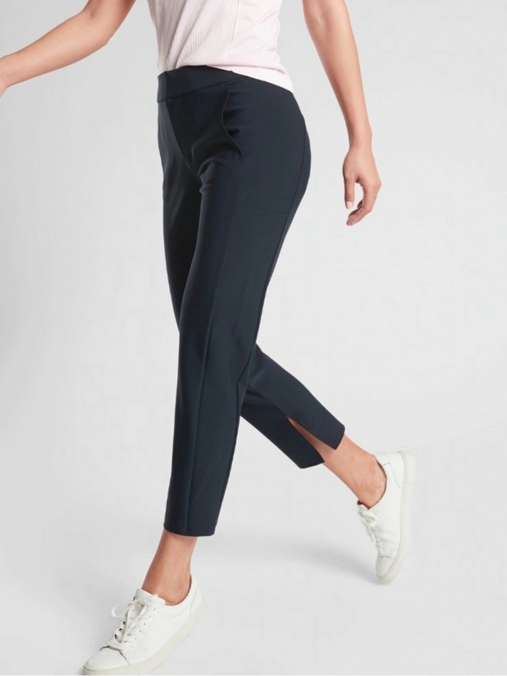 Athleta Stellar Crop Trouser Navy Stretch Work Pants Size 4